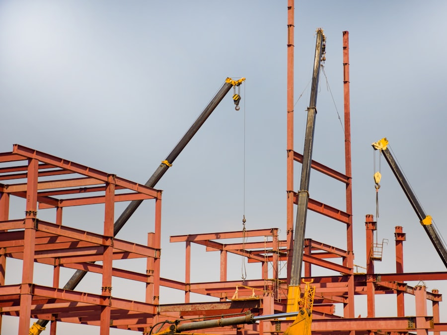 Tower crane over a building site on the Bracket & Beam contractor site